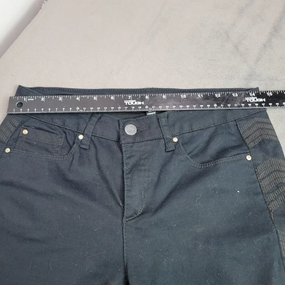 Jones Pants Womens Size‎ 6 Black Embroidery Madison Skinny Crop Control Comfort